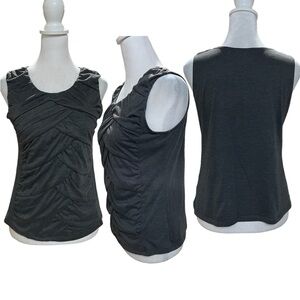 One 7 Six Gray Layered Front Sleeveless Tank Top Size MP